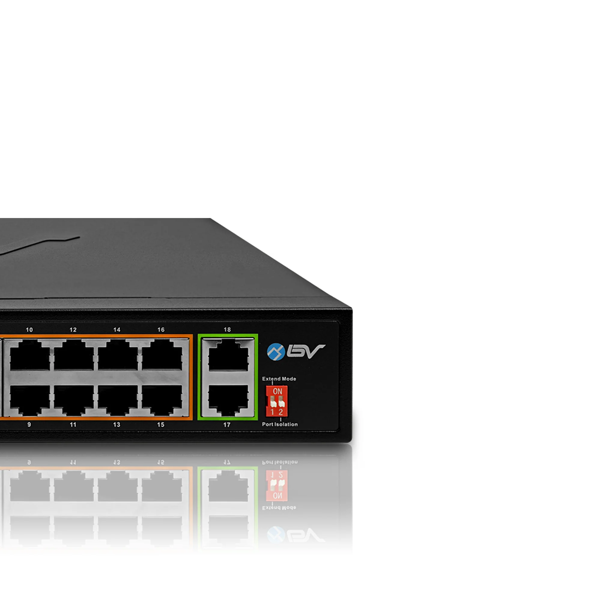 BV-Tech 24 Port PoE+ Switch with 2 Gigabit Ethernet or SFP Uplink, Long Range | POE-SW2402 - Image 4