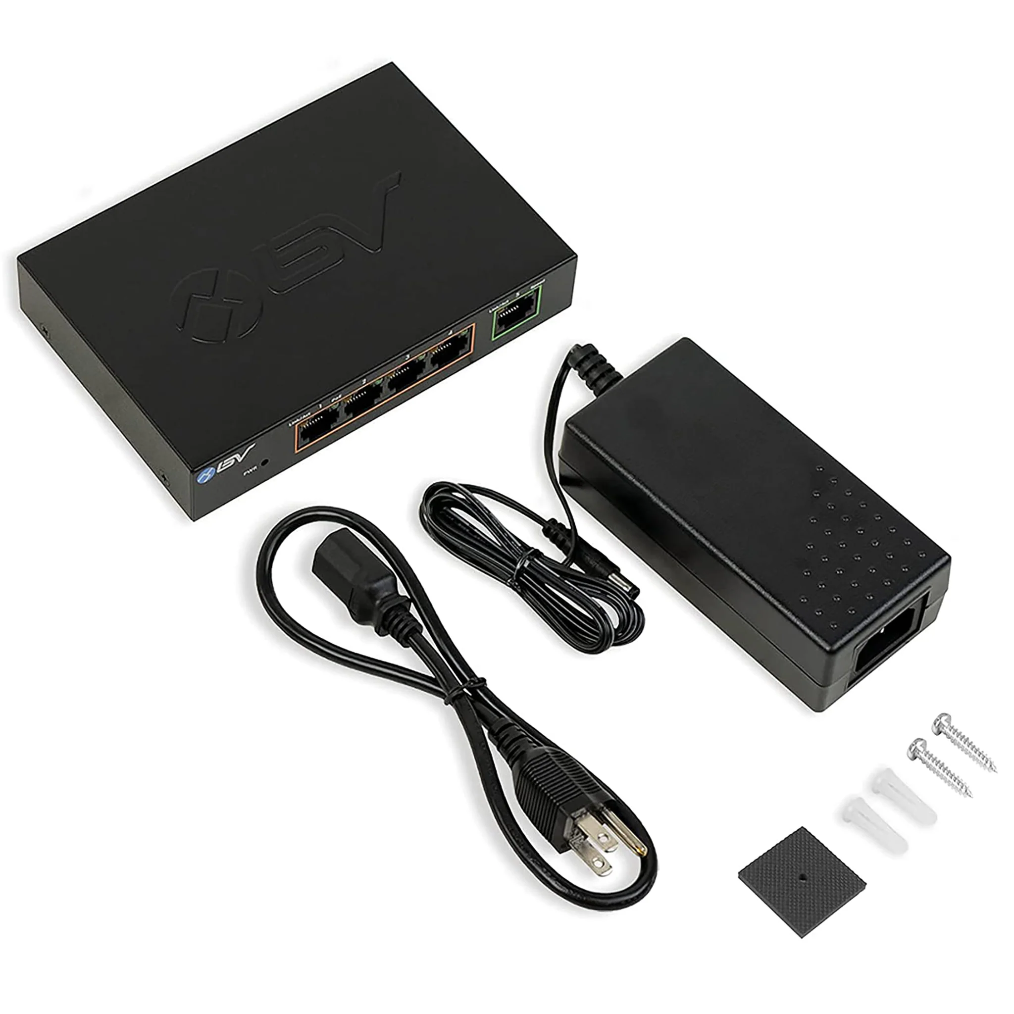 BV-Tech 4 PoE+ Gigabit Ports Switch with 1 Gigabit Uplink, NDAA Compliant | POE-SW501G-PLUS - Image 5